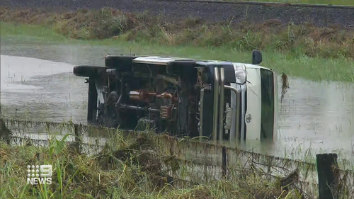 Police said in a statement that the 22-year-old man's ute was swept off the road at Kanigan. 