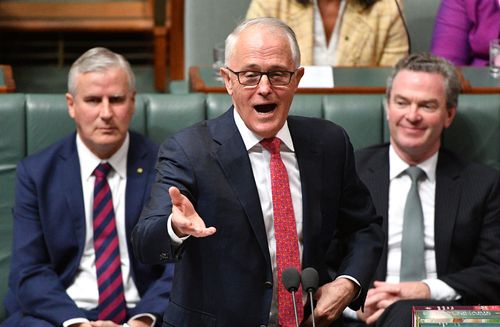 Malcolm Turnbull said in Question Time yesterday it was time to end the "ideology and idiocy" in what appeared a pointed attack on Abbott. Picture: AAP