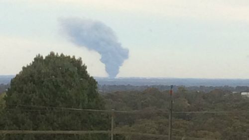 The smoke was clearly visible from the top of Comleroy Road in Kurrajong. (Supplied)
