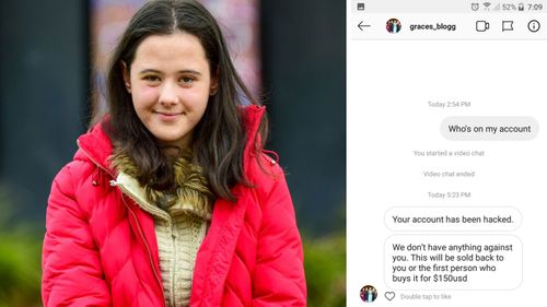 Grace King was sent a message from hackers demanding money in exchange for control of her account. 
