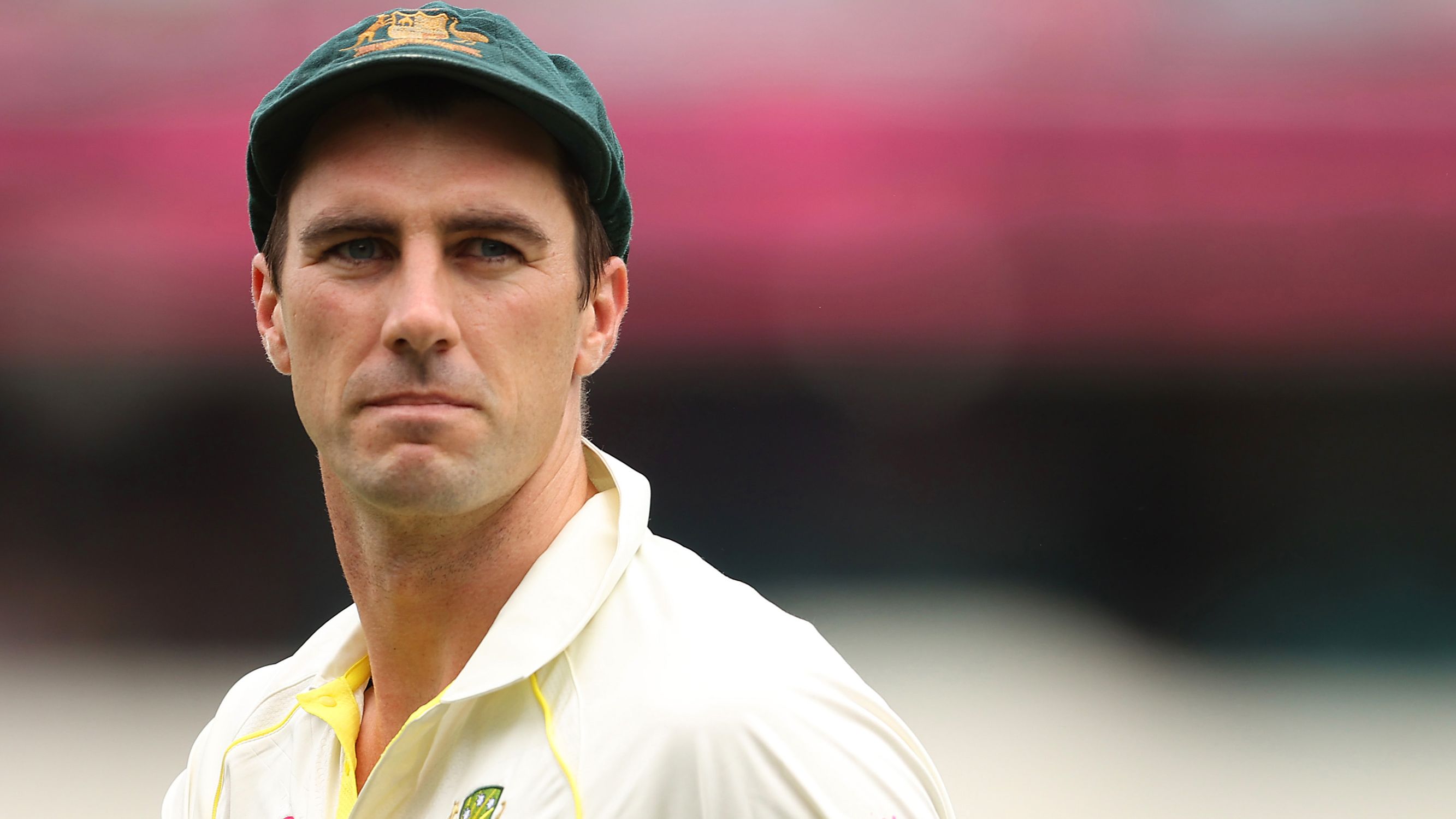 Pat Cummins of Australia looks on during day four of the Third Test match in the series between Australia and South Africa at Sydney Cricket Ground on January 07, 2023 in Sydney, Australia. (Photo by Mark Kolbe/Getty Images)