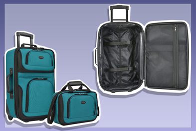 9PR: U.S. Traveler Rio Rugged Fabric Expandable Carry-on Luggage Set, Teal