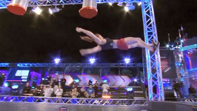 Olivia Vivian had a shock landing on the Australian Ninja Warrior Course.