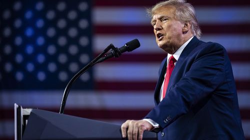 Former US President Donald Trump speaks during the Conservative Political Action Conference (CPAC) in National Harbor, Maryland, US, on Saturday, March 4, 2023. 