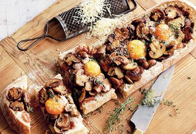 Mushroom, bacon and egg toastie