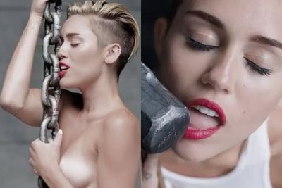 Miley Cyrus sure knows how to get attention! TheFIX's Adam Bub takes us through 11 outrageous moments in her new - and nude - clip for 'Wrecking Ball'.<br/><br/>Author: Adam Bub. <b><a target="_blank" href="http://twitter.com/theadambub">Follow on Twitter</a></b><br/><br/>Images: Miley Cyrus/VEVO
