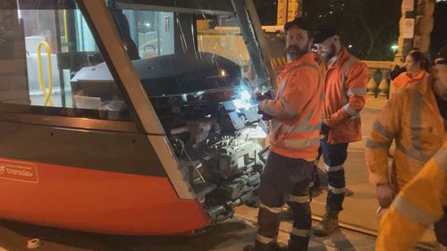 S﻿ydney's light rail service is not running through a section of the CBD after two trams crashed into each before 5pm.