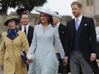 Princess Anne, Lady Frederick Windsor and Prince Harry at Lady Gabriella Windsor's wedding.