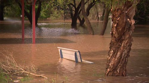 Floodwaters in Lismore in NSW.