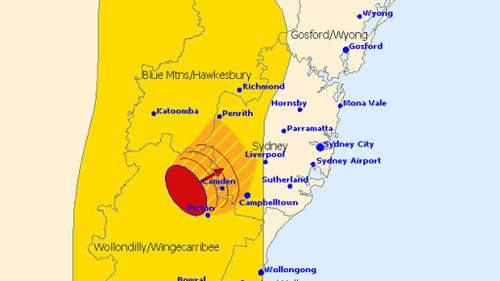 Severe storms are forecast for parts of Sydney's southwest (BoM)