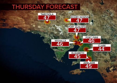 SA is set to swelter on Thursday.