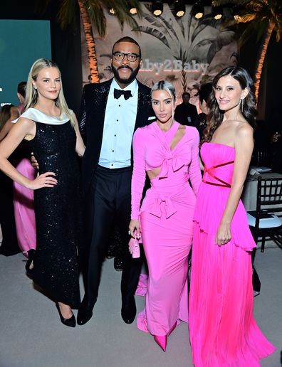 WEST HOLLYWOOD, CALIFORNIA - NOVEMBER 12: (L-R) Kelly Sawyer Patricof, Co-CEO, Baby2Baby, Tyler Perry, honoree Kim Kardashian and Norah Weinstein, Co-CEO, Baby2Baby, attend the 2022 Baby2Baby Gala presented by Paul Mitchell at Pacific Design Center on November 12, 2022 in West Hollywood, California. (Photo by Stefanie Keenan/Getty Images for Baby2Baby)