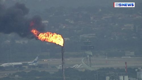 The flare from the industrial stack. (9NEWS)