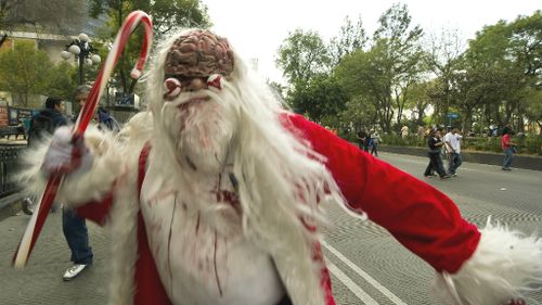 He knows if you’ve been bad: Zombie Santa scaring the pants of US town