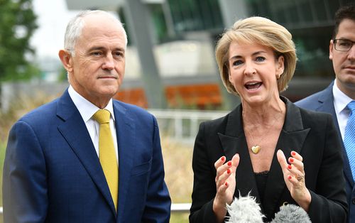 Ms Cash and Malcolm Turnbull spoke to reporters earlier this morning. (AAP)