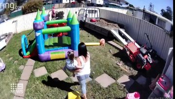 A man has been shot outside a home in Sydney&#x27;s west, forcing a terrified family to run for cover in the middle of their little girl&#x27;s birthday party.The party in Bletchley Place, Hebersham, was punctuated by gunshots and screaming about 2.30pm today.