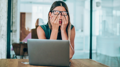 Woman stressed in the workplace