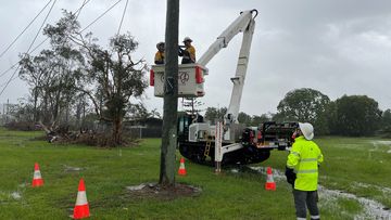 Crews work to restore power and downed lines across South East Queensland.