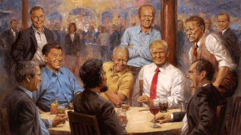 The painting Donald Trump put up in the White House.