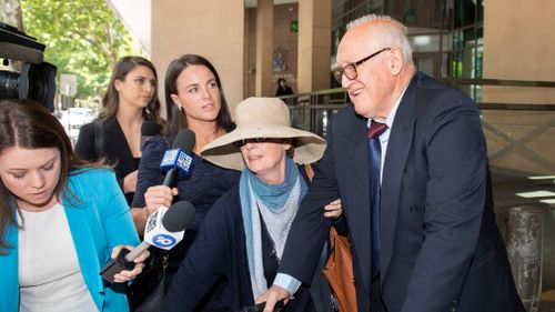 The 75-year-old laughed off the allegations outside court.