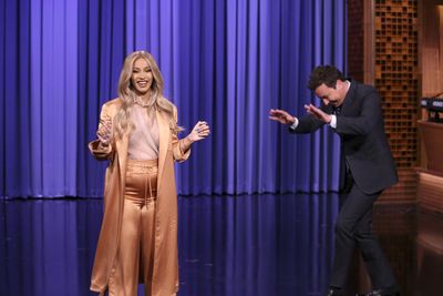 Cardi B on the Tonight Show with host Jimmy Fallon in New York on April 9, 2018