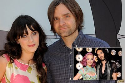 Russell Brand and Katy Perry dominated the headlines after announcing their split on December 30, 2011, but the first celebrity couple to part ways in 2012 was Zooey Deschanel and her husband of two years, singer Ben Gibbard.