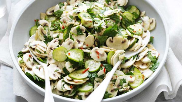 Lemon and herb mushroom salad