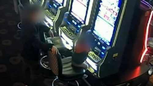 A child was seen playing on a poker machine at a Sydney club.
