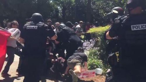 Authorities have confirmed five people have been stabbed at a rally in Sacramento. (ABC10)