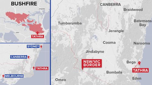 Prime Minister Malcolm Turnbull, NSW Premier Gladys Berejiklian and local MP Andrew Constance all visited Tathra yesterday to assess the damage and offer government's support to affected residents. Picture: 9NEWS.