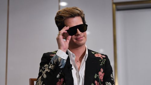 British alt-right commentator Milo Yiannopoulos speaks during an event at Parliament House in Canberra. (AAP)