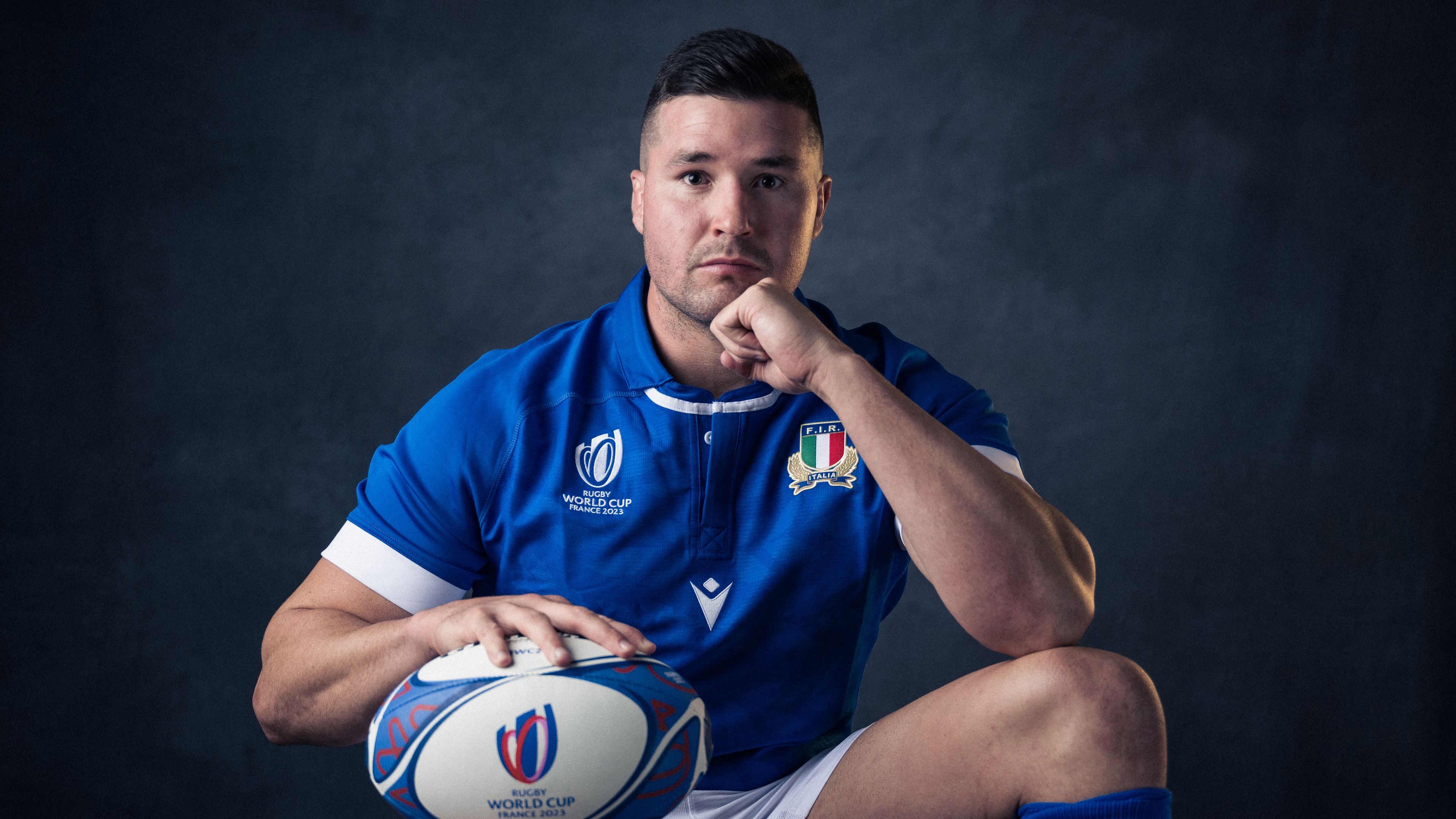 Sebastian Negri of Italy poses for a portrait during the Rugby World Cup squad photocall.