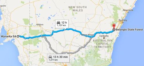 The vast distance between where the two bodies were found. 