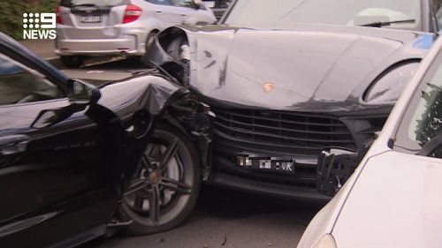 Two luxury cars collided in the inner west of Sydney this morning.