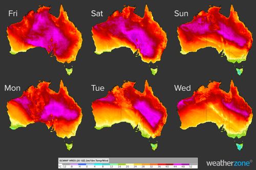 Heatwave to sweep Australia. November 26, 2020.