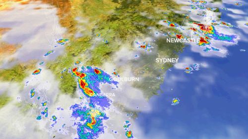 Heavy storms over Canberra and Sydney yesterday. (9NEWS)