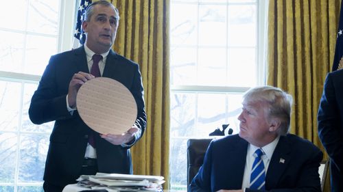 Intel CEO Brian Krzanich met President Donald Trump at the White House in February 2017. (Getty Images)