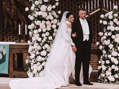Wedding ceremony of Josh Duhamel and Aura Mari.