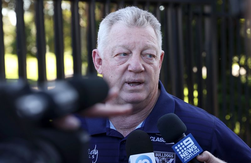 Canterbury Bulldogs general manager of football Phil Gould speaks to the media at Belmore Sports Ground.