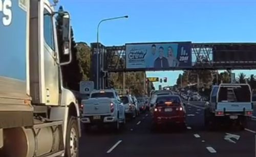 The altercation erupted after the Honda and ute slowed in traffic.