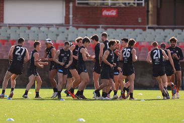 The Carlton Blues during a training session at Ikon Park.