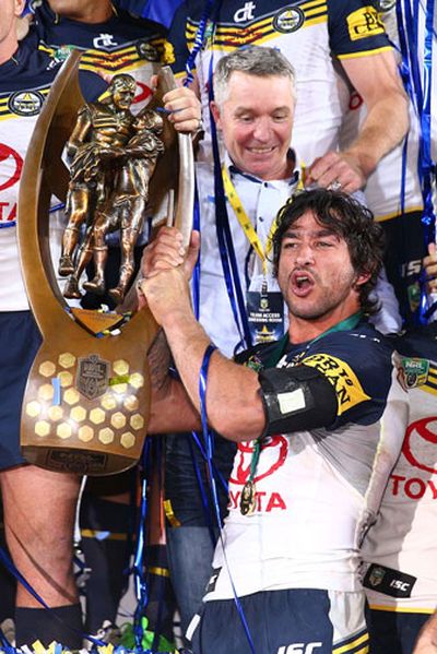 <b>North Queensland maestro Johnathan Thurston has capped off a year to remember by claiming a record third Golden Boot award as the world's best rugby league player.</b><br/><br/>The 32-year-old beat New Zealand fullback Roger Tuivasa-Sheck and England fullback Zak Hardaker to win the coveted award.<br/><br/>And in doing so the star halfback completed a perfect season where he led the Cowboys to their maiden NRL premiership, steered Queensland to a ninth State of Origin series win in 10 years and claimed a fourth Dally M medal.<br/><br/>Here are some of the highlights of Thurston's stellar season.