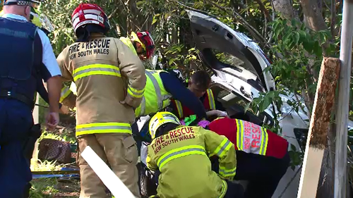 Her car was halted by a tree ahead of a 20-metre drop.