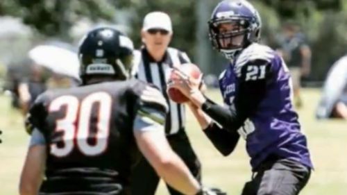 Shaun played gridiron for the Bayside Ravens (9NEWS)