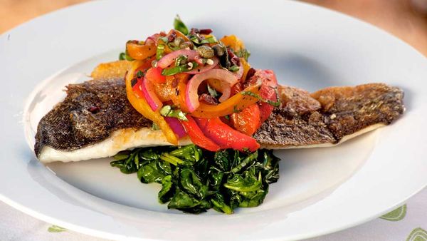 Lyndey Milan's Murray cod with peperonata