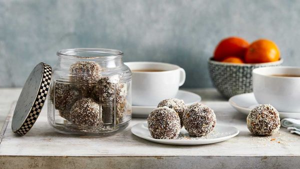 Chocolate mandarin bliss balls