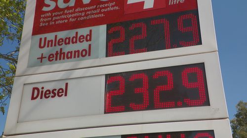 Petrol prices in Sydney.