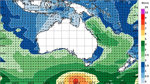 The dangerous surf conditions are expected to be joined with strong winds to hit the state throughout today (BoM).