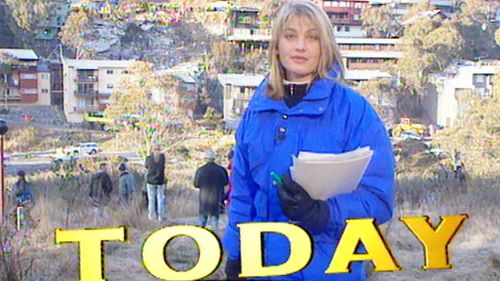 Tara Brown reporting on the landslide in 1997. (60 Minutes)