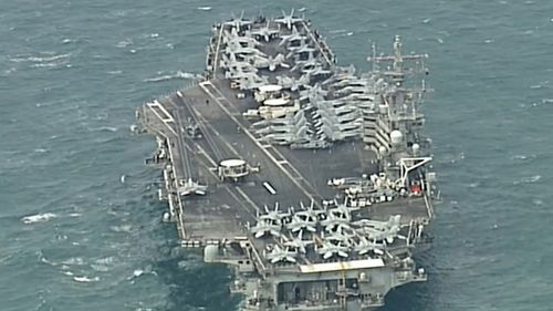 USS Ronald Reagan Brisbane US sailors docked USA Australia military exercise news Queensland